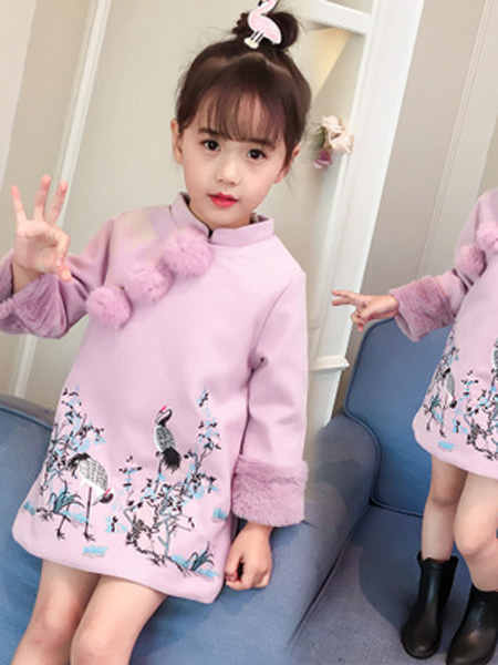 童装品牌2019秋冬旗袍中国风裙