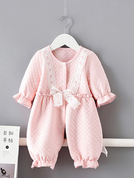 爱的囡囡（idea）童装品牌2019秋冬婴儿衣服夹棉保暖哈衣爬爬服