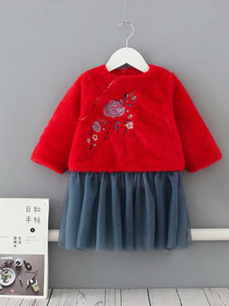 爱的囡囡（idea）童装品牌2019秋冬拜年服女童周岁生日中式礼服婴儿唐装冬装