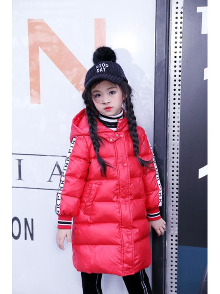 提莫布丁时尚童装品牌童装品牌2019秋冬红色大衣长袖中长款