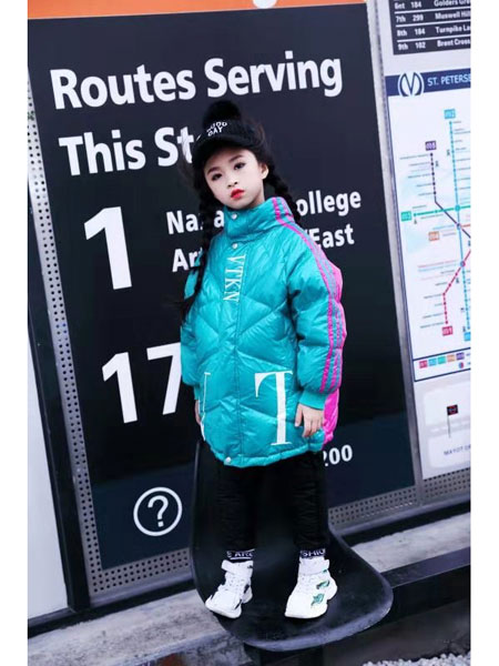 提莫布丁时尚童装品牌童装品牌2019秋冬拼接色大衣 公主韩版欧美