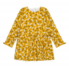 ABSORBA伊莎堡童装品牌2020春夏花朵黄色粘胶连衣裙