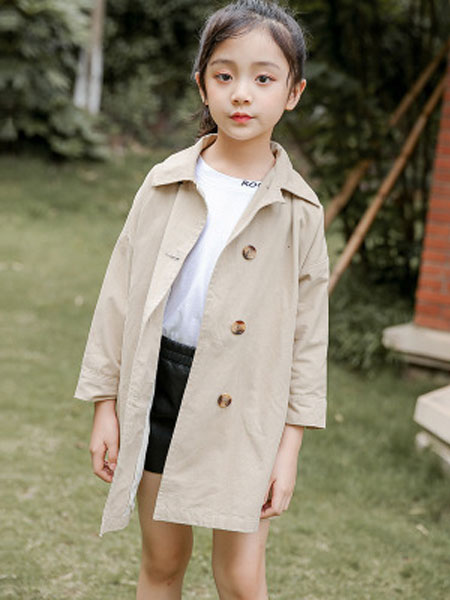 花样童依童装品牌2020春夏新款韩版童装中大童中长款风衣儿童春装外套上衣