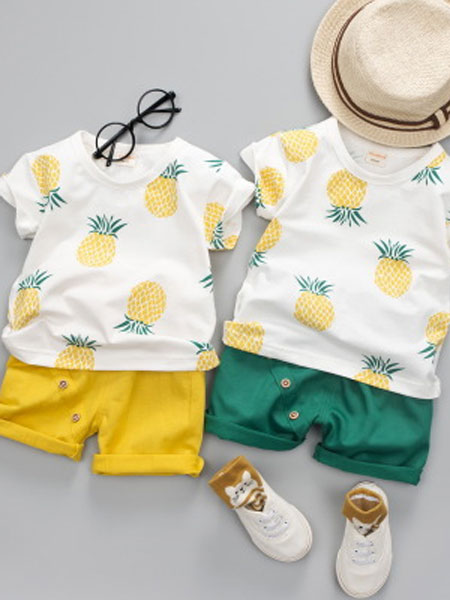 木易坊童装品牌2020春夏短袖套装纯棉T恤儿童短裤两件套韩版婴幼儿衣服潮