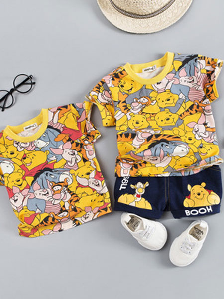 童装品牌2020春夏新款儿童短袖套装0-1-2-3岁宝宝韩版两件套