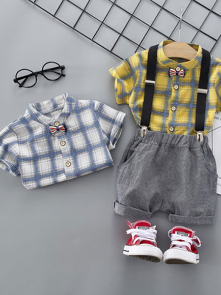 木易坊童装品牌2020春夏新款儿童短袖套装0-1-2-3岁宝宝休闲两件套小孩衣服