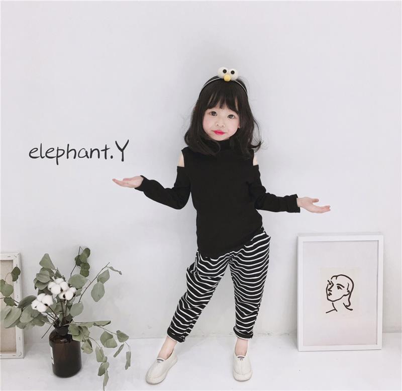 elephant.Y童装品牌2020春夏新款纯色露肩气质上衣