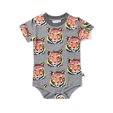 Minti童装品牌2020春夏MINTI SPORTY TIGERS ONESIE-浅灰色杂色