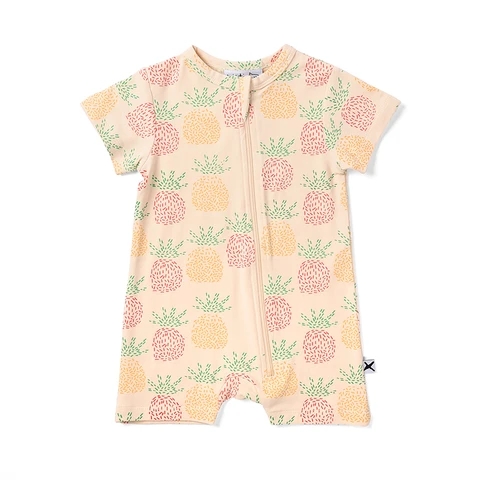Minti童装品牌2020春夏MINTI菠萝拉链套装-奶油色