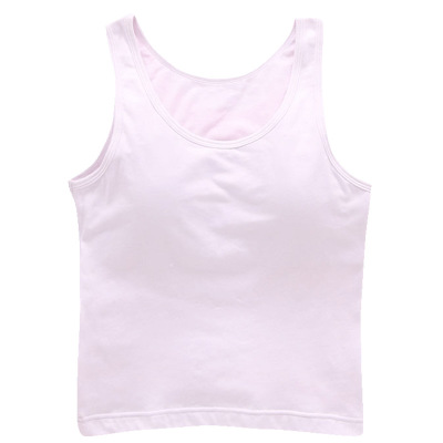 童装品牌2020春夏思琪拉斐带胸垫女童背心 中大童发育期内衣儿童女夏季打底小背心