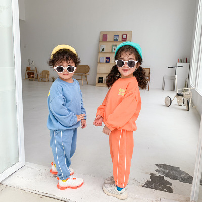中小童儿童运动卫衣套装秋冬新款2019韩版童套装小童装女童两件套