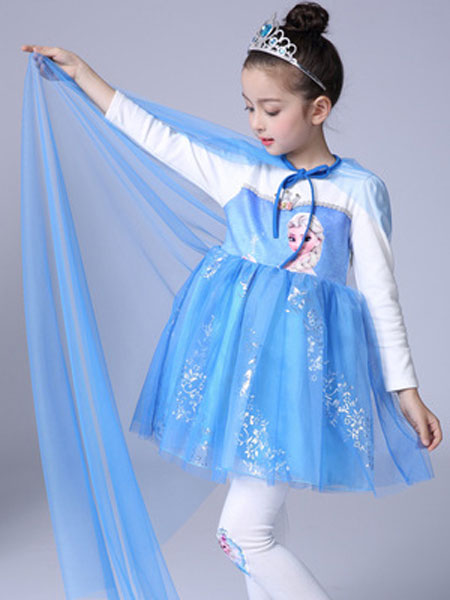 新款秋冬冰雪奇缘公主裙爱莎艾莎万圣节圣诞节儿童连衣裙品牌童装