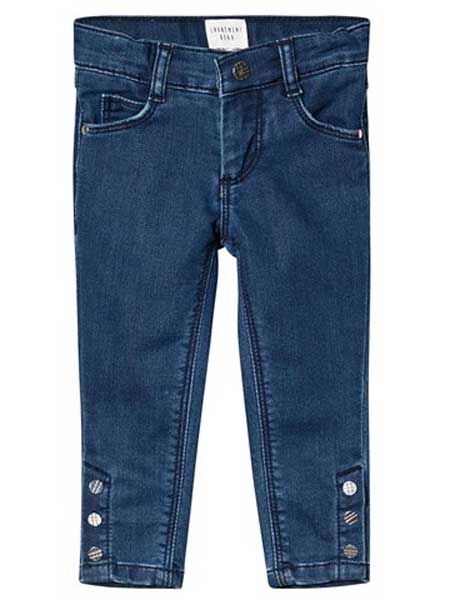 Carrement Beau童装品牌2020春夏带按钮细节的蓝色紧身裤