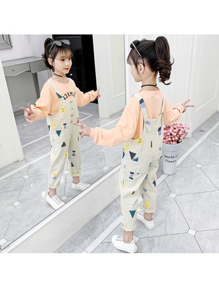 童装品牌2020春夏韩版洋气时髦儿童牛仔外套卫衣裙