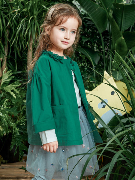 未来之星童装品牌2020春夏新款绿色外套