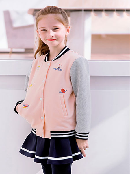 Flordeer弗萝町童装品牌2020春夏新款粉色棒球衫