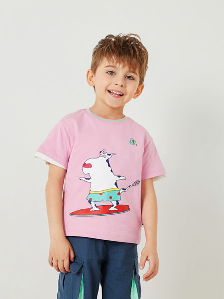 MQD童装品牌2020春夏新款粉色T恤