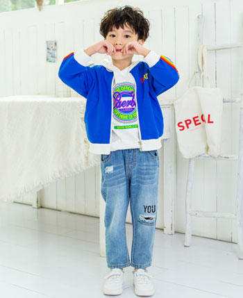 塔哒儿童装品牌2020春夏新款拼接色小童气质开衫