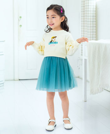 塔哒儿童装品牌2020春夏新款纯色图案长袖上衣