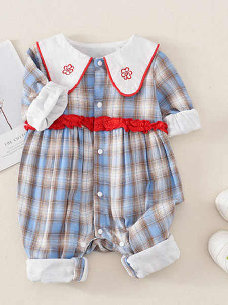 爱尼迪童装品牌2020春夏新款小天使婴儿春季连体衣