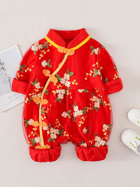 童装品牌2020春夏新款中国风春秋季衣服婴儿连体衣