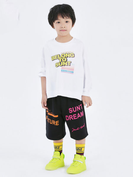 Sun Tomorrow尚T童装品牌2020春夏新款纯色简洁图案短袖上衣