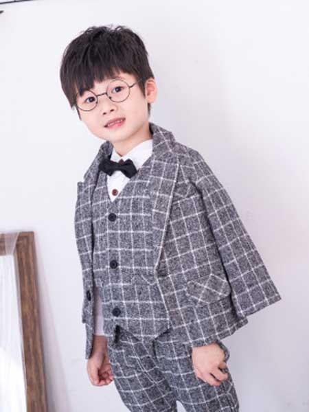 朵尧童装品牌2019秋冬新款儿童礼服套装三件套格子夹棉礼服