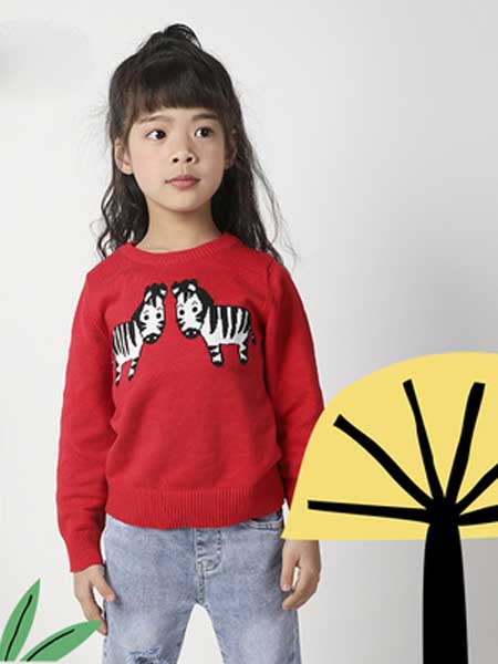 deermode童装品牌2020春夏新款可爱斑马针织衫