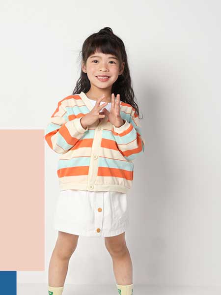 童装品牌2020春夏季新款男女儿童彩虹撞色针织开衫条纹纯棉长袖外套