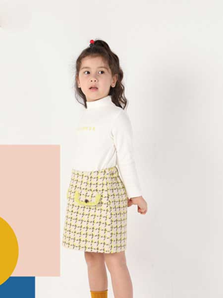 deermode童装品牌2020春夏新款女童创意格子包裙