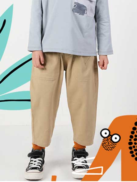 deermode童装品牌2020春夏新款男女儿童单色创意休闲长裤
