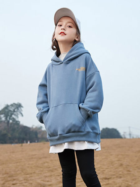 童装品牌女童上衣2020新款韩版洋气时髦中大童假两件薄款儿童连帽卫衣休闲