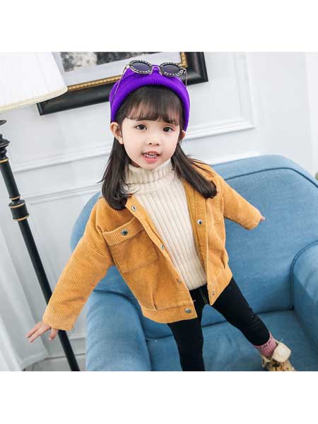 名爵童装品牌2020春夏韩版新款女童时尚外套长袖口袋拉链绣花夹克