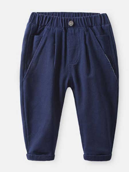 童装品牌2020春夏新款大口袋纯色长裤
