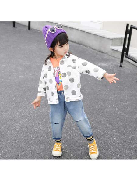 童装品牌2020春夏女童新款韩版外套中小童儿童韩版印花外套