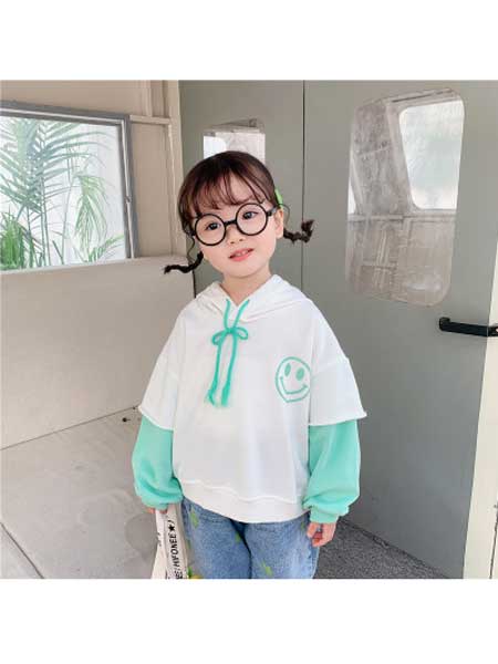 喆尔童装品牌2020春夏童新款韩版女童假两件卫衣