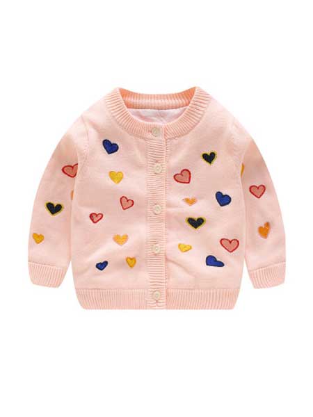 童装品牌2020春夏女宝宝毛衣单件开衫潮服1-3岁婴幼儿针织衫双层提花衣服
