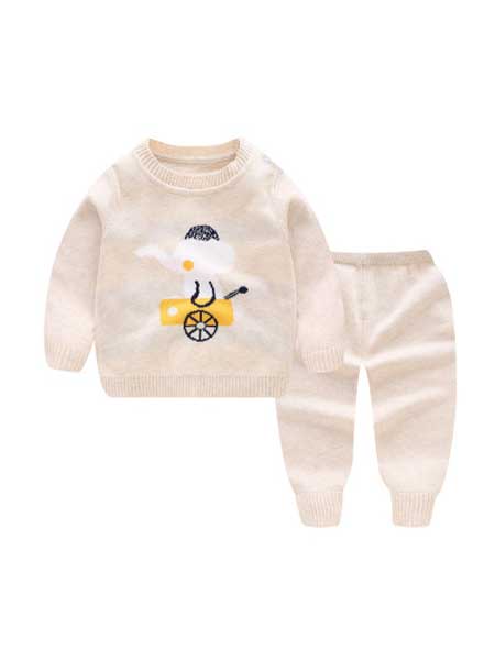 童装品牌2020春夏宝宝毛衣新款套装开衫婴儿服装0-6-12个月品牌童装