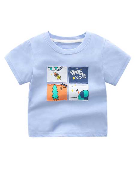 童装品牌2020春夏儿童纯棉短袖T恤宝宝夏装T恤男宝宝短袖夏季新品小鳄鱼羽毛球T恤
