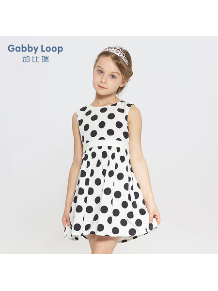 加比瑞童装品牌2020春夏女童纯棉连衣裙中大童印花背心裙子