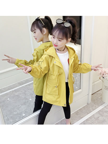 超倪童装品牌2020春夏洋气韩版童装 女童小花朵风衣外套时尚