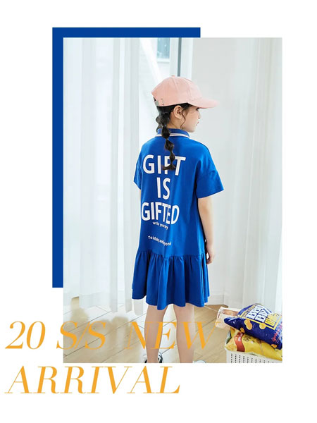 童装品牌2020春夏时尚蓝色短裙