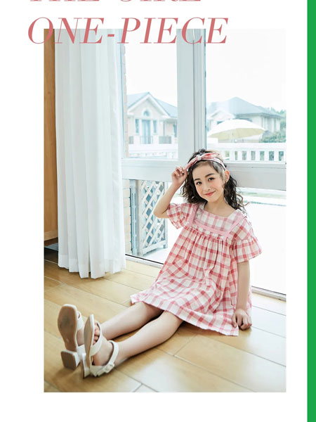 童装品牌2020春夏格纹连衣裙