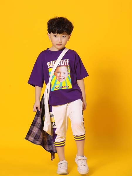 迪尼天地童装品牌2020春夏紫色T恤