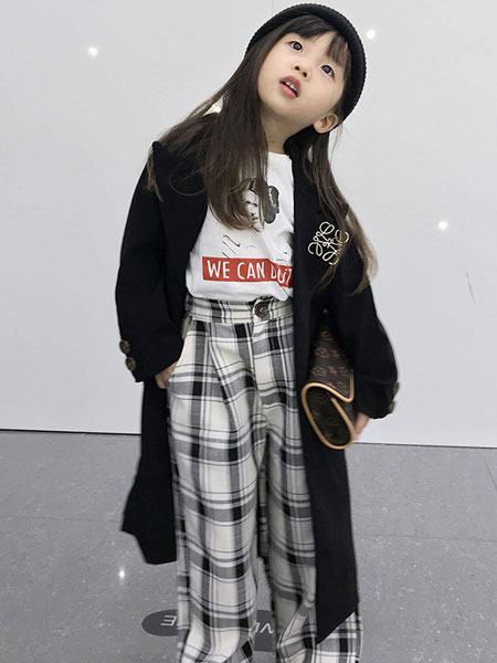 童装品牌2020春夏韩版日系儿童长款风衣西装上衣外套潮牌