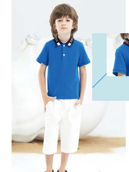 瑞比克童装品牌2020春夏蓝色衬衫