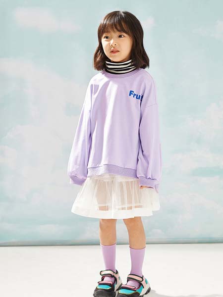 童装品牌2020春夏紫色卫衣