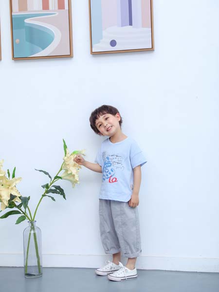苏格马可童装品牌2020春夏蓝色T恤