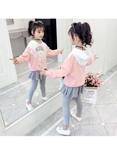 惟衣为童童装品牌2020春夏休闲套装洋气学院风中大童潮流韩版两件套