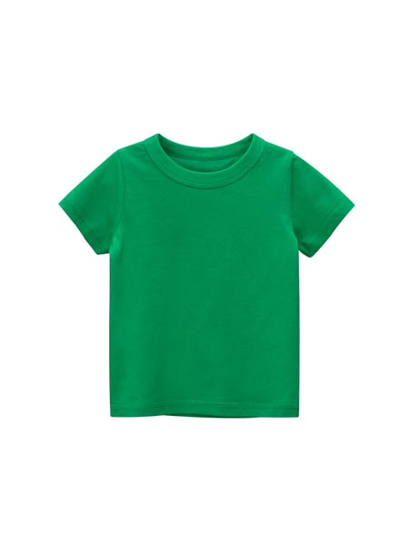 童装品牌2020春夏儿童短袖T恤广告衫定制纯色无图案